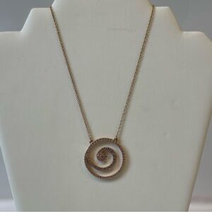 Touchstone Crystal Gold Spiral Necklace Elegant Jewelry
